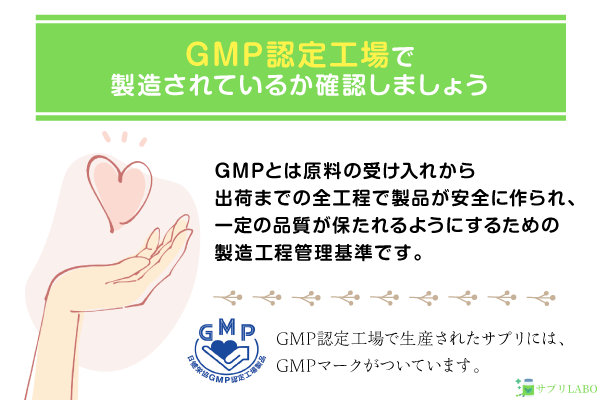 GMP認定工場で製造されているか確認する