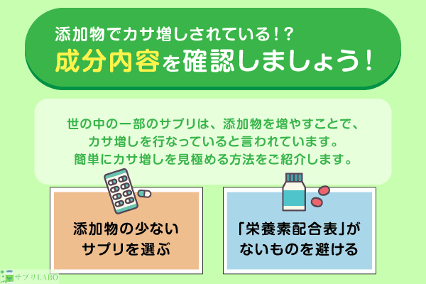 添加物などの成分内容を確認しよう