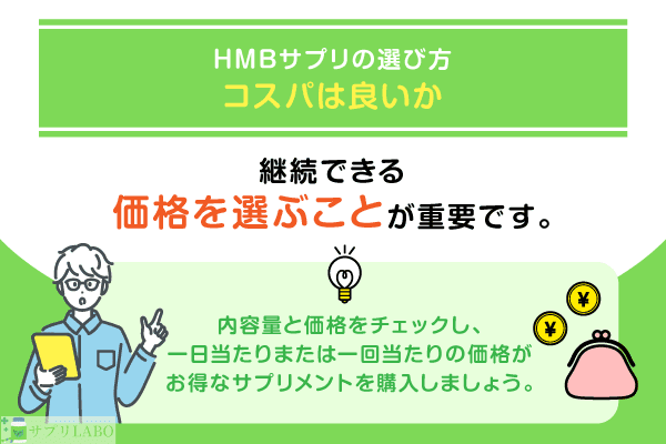 HMBサプリの選び方「コスパが良いか」