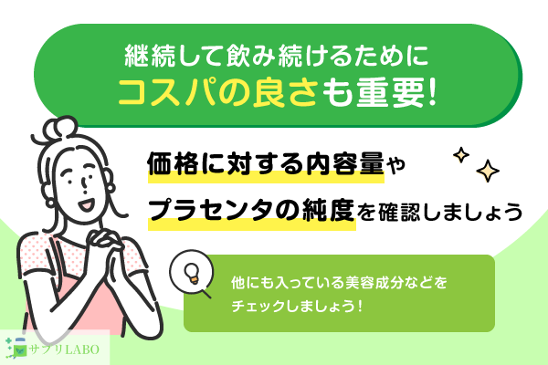 継続して飲み続けるためにコスパの良さも重要！