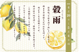 二十四節気で見る『季節の養生だより』